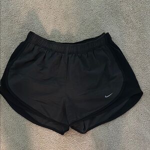 Nike Women's Gray and Black Athletic Shorts